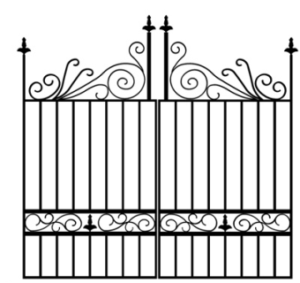 欧式铁艺庭院围栏su模型