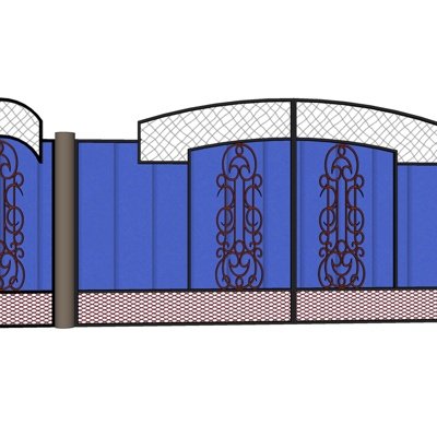 欧式铁艺庭院大门su模型