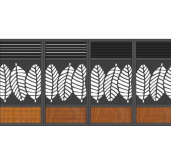 现代金属树叶镂空隔断su模型