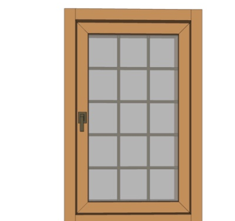 现代实木单开门su模型