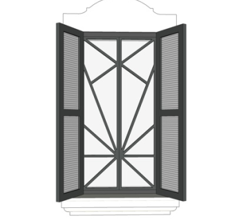 欧式金属百叶窗su模型
