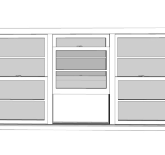 现代玻璃落地窗su模型