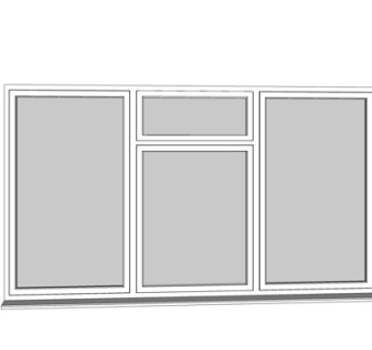 现代玻璃落地窗su模型
