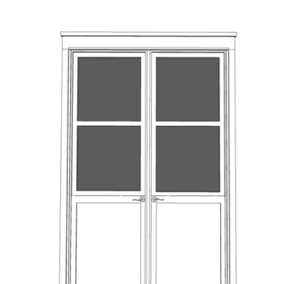 现代实木双开门su模型