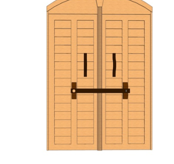 欧式实木双开门su模型