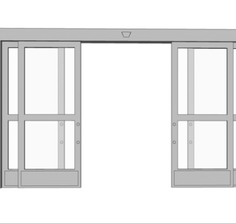 现代玻璃移门su模型