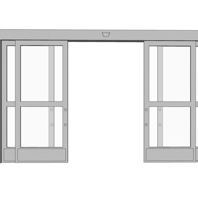 现代玻璃移门su模型