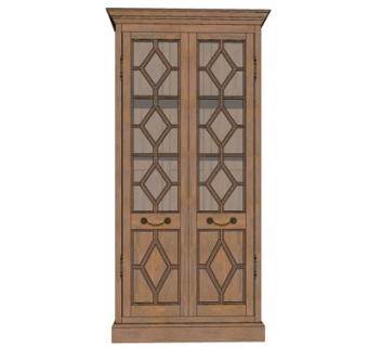 欧式实木双开门su模型