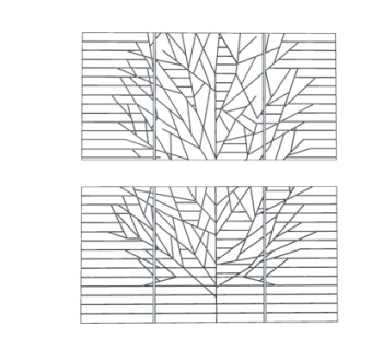 现代铁艺隔断su模型