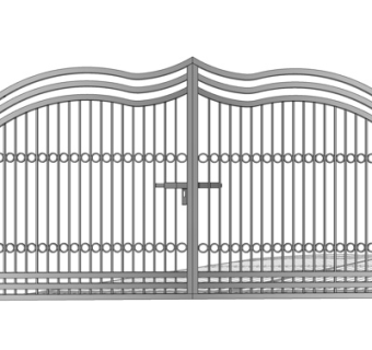 欧式铁艺庭院大门su模型