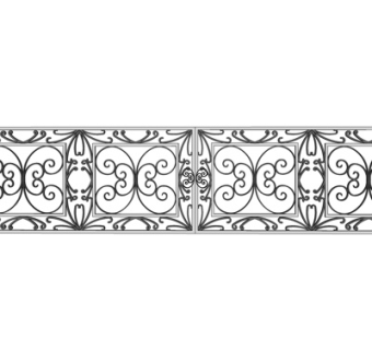 欧式铁艺庭院围栏su模型