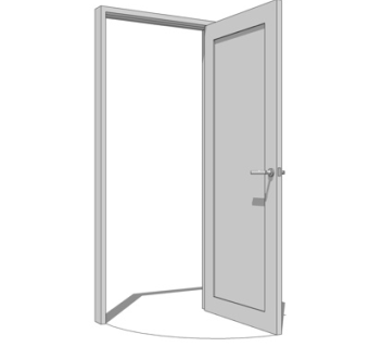 现代实木平开门su模型