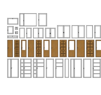 现代门窗组合su模型