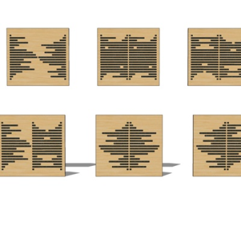 现代实木护墙板su模型