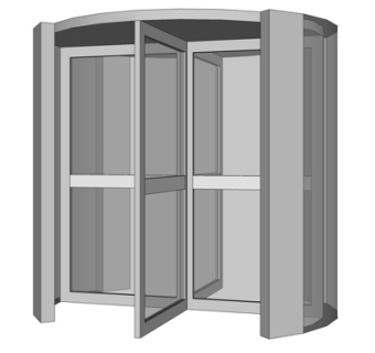 现代玻璃旋转门su模型