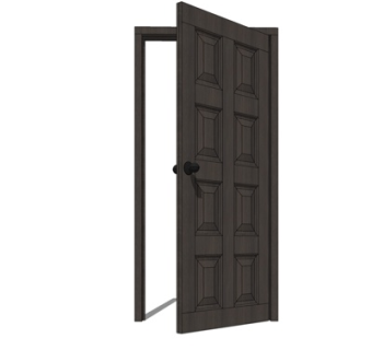 现代实木单开门su模型