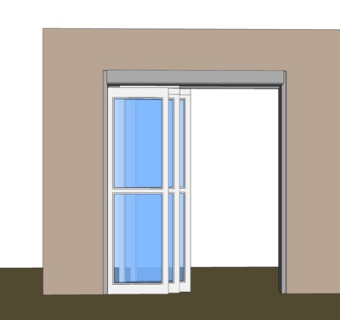 现代玻璃折叠门su模型