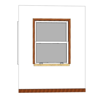 现代实木窗户su模型