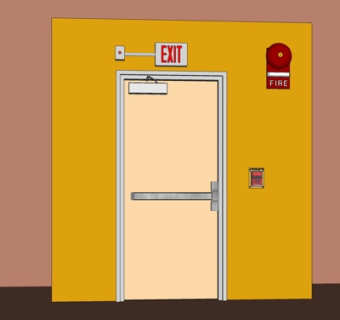 现代消防通道门su模型