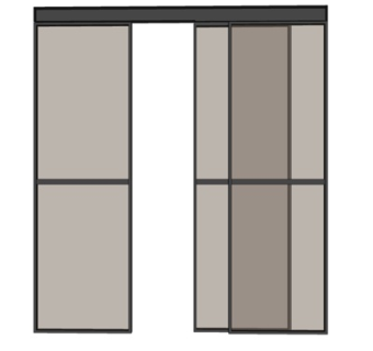 现代玻璃折叠门su模型