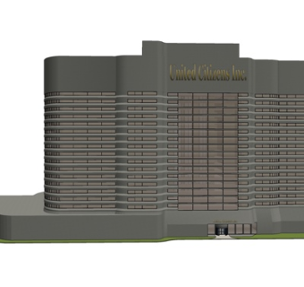 现代办公楼外观su模型