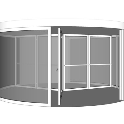 现代玻璃旋转门su模型