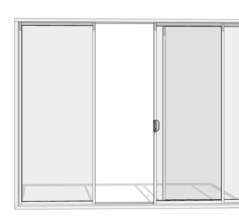 现代玻璃移门su模型