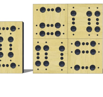 现代实木护墙板su模型