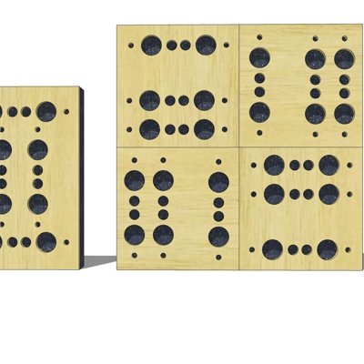 现代实木护墙板su模型