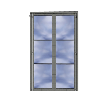 现代玻璃落地窗su模型