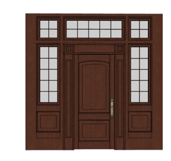 欧式实木隔断门su模型