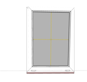 现代玻璃落地窗su模型