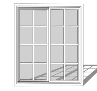 现代玻璃落地窗su模型