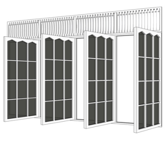 现代单开门推拉门su模型