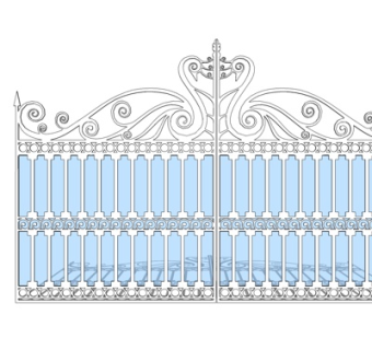 欧式铁艺庭院大门su模型