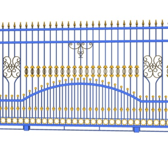 欧式铁艺庭院大门su模型