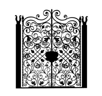 欧式铁艺庭院大门su模型