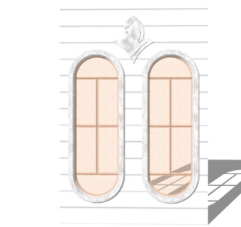 现代玻璃窗户组合su模型