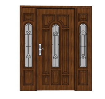 欧式实木隔断门su模型