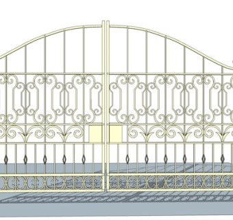 欧式铁艺庭院大门su模型