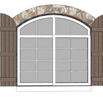 自然风玻璃庭院大门su模型