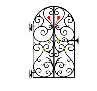 欧式铁艺庭院门su模型