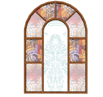 现代图案单开门su模型