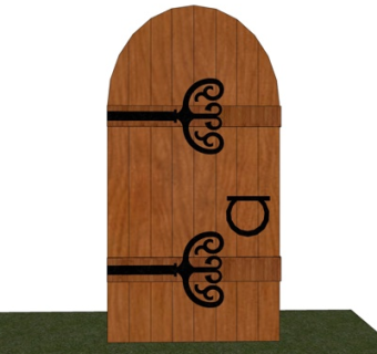 现代实木木门su模型