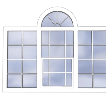 现代玻璃落地窗su模型