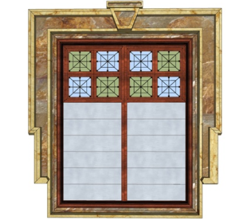 欧式双开门su模型