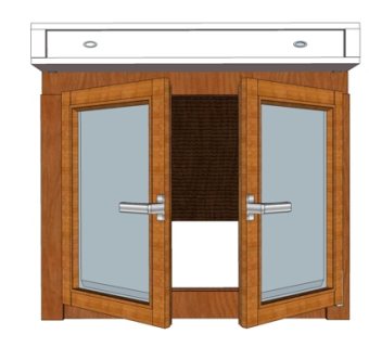 现代实木窗户su模型