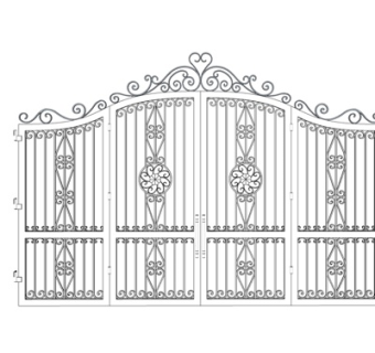 欧式铁艺庭院大门su模型