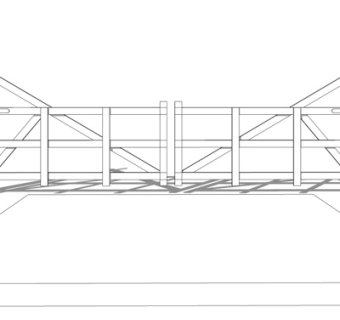 现代铁艺庭院围栏su模型