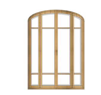 现代玻璃折叠门su模型